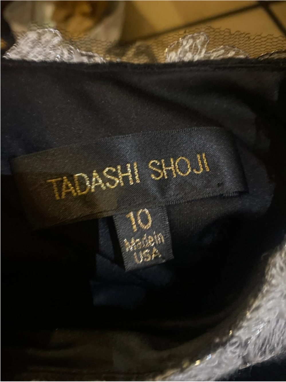Tadashi Shoji Black Lace Embroidered High Low Gown Size 10 Alt See Measurements - Picture 2 of 15